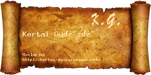Kertai Győző névjegykártya